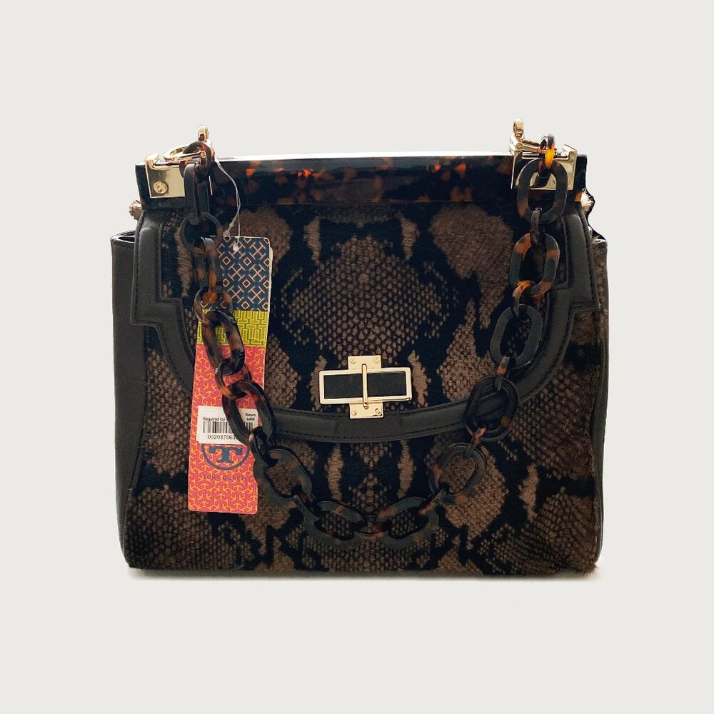 Tory Burch Resin Top Snakeprint Bag - Picture 3 of 13